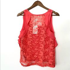 Full Lace Back New With Tags Coral Color Lace Back, Coral Color, Pink And Orange, Coral, Zara, Womens Tops, Lace, Women Shopping, Color