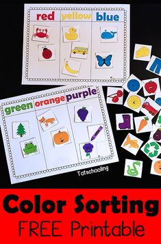 the color sorting printables are great for kids to use