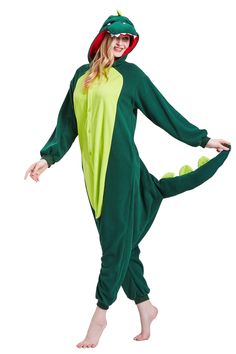 PRICES MAY VARY. Ployster Imported Button closure Machine Wash 【Breathable and comfortable】- The Magicalani Green Dinosaur Onesie Pajamas for Adults are made from breathable polyester fabric, ensuring a comfortable sleeping experience. The high-quality polyester fiber material is soft to the touch and provides warmth during the colder months. The button closure makes it easy to put on and take off, while the elastic cuffs and ankles ensure a snug fit. 【Versatile and fun】- With its novelty animal Novelty Long Sleeve Onesie For Costume Party, Novelty Long Sleeve Cosplay Costume, Casual Halloween Costume Onesie, Casual Halloween Costume Sleepwear, Casual Halloween Costume Party Onesie, Green Winter Costume For Costume Party, Novelty Long Sleeve Costumes For Costume Party, Novelty Long Sleeve Costume For Costume Party, Green Long Sleeve Cosplay Costume