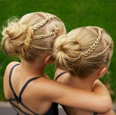 Three braid and bun Girls School Hairstyles, Hairstyles School, Ballet Hairstyles, Ponytail Hairstyles Easy, Easy Hairstyles For School, School Hairstyles