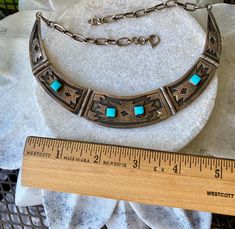 Circa 1940s Old Native American Sterling Silver Sleeoping Beautiy Turquoise Vintage Bib Necklace Measures aprox 18 1/2 inches around Vintage Turquoise Necklace With Patina, Vintage Blue Turquoise Necklace Collectible, Collectible Vintage Blue Turquoise Necklace, Retro Turquoise Jewelry For Collectors, Retro Turquoise Jewelry For Collectible, Retro Turquoise Jewelry Collectible, Usa Jewelry, Bib Necklaces, Handcrafted Necklace