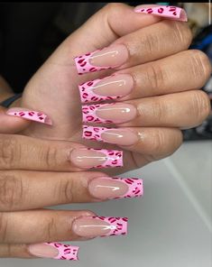 Pink Cheetah Nails, Pink Leopard Nails, Quinceanera Nails, Magic Nails, Summery Nails, Simple Acrylic Nails