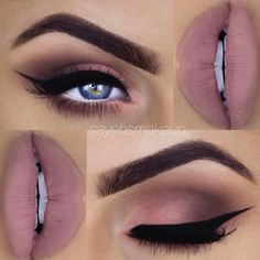 Make rosa @sayehsmakeup - - LacreMania - Google+ Makeup Looks Blue, Makeup Looks Blue Eyes, Makeup Combo, Make Up Inspiration, Makeup Idea, Makijaż Smokey Eye, Eye Shadows, Lipstick Makeup, Lipstick Shades