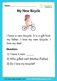 the new bicycle worksheet for children to learn how to read and understand it