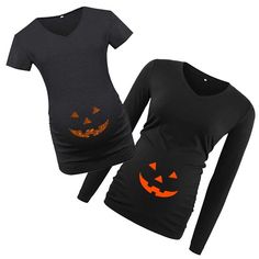 Halloween Maternity Shirt Fitted Long Sleeve Halloween T-shirt, Fitted Spooky T-shirt For Fall, Fitted Orange Tops For Halloween, Halloween Maternity Shirt, Halloween Maternity, Halloween Pregnancy Shirt, Pregnant Halloween, Maternity Shirt, Black Only