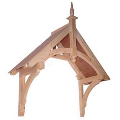 a wooden structure with a roof made out of wood