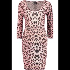 New With Tags Just Cavalli Pink Leopard Print Jersey Stretch Dress. Three Quarter Sleeves. Scoop Neckline. Purchased At Bloomingdale’s Cavalli Dress, Pink Leopard Print, Just Cavalli, Pink Leopard, Stretch Dress, Three Quarter Sleeves, Scoop Neckline, Three Quarter, New Dress