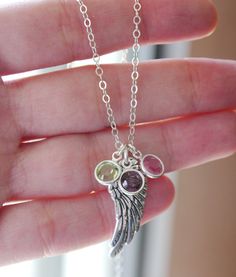 Personalized Mothers Necklace Little Angels by MadiesCharms Mother Necklace Personalized, Remembrance Necklaces, Necklace Friendship, Mommy Necklace, Forever In My Heart, Friendship Necklace, Necklace Name, Necklace Birthstone, Angel Necklace