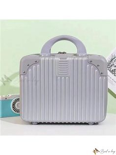 Bird in Bag - Professional Travel Makeup Case - 14 Inch Mini Hard Shell Suitcase with Gift, Compact Handheld Design for Women - Stylish Luggage Organizer and Portable Carry-On for Travel, Holiday, Vacation, Honeymoon, Cruise - Ideal for Back To School Students, both Men and Women Silver Rectangular Luggage With Sleeve, Portable Rectangular Travel Cosmetic Storage Case, Portable Rectangular Travel Case, Rectangular Cases With Luggage Sleeve For Storage, Portable Rectangular Travel Accessories For Business Trips, Rectangular Case With Luggage Sleeve For Storage, Best Friend Letters, Luggage Organizer, Honeymoon Cruise