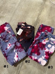 These vintage jeans have been over-dyed to create an amazing result. They are mid-rise and with a bit of stretch for a perfect fit. These jeans are perfect for fall and are waiting for you now. #distressed #jeans #fallvibes #bootcut #bleach-dye #curvy DETAILS Size:  Color: blue jeans over dyed with shades of red  Details:  over dyed, bleach-dyed OUR GUARANTEE If for any reason you're unhappy with your purchase, please return it to us for a full refund within 7 days. Pre-washed Straight Leg Jeans For Fall, Fall Pre-washed Straight Leg Jeans, Acid Wash Stretch Straight Leg Jeans, Fall Relaxed Fit Bleached Bottoms, Fall Bleached Relaxed Fit Bottoms, Fall Season Bleached Bottoms With Relaxed Fit, Acid Wash Pre-washed Straight Leg Bottoms, Acid Wash Straight Leg Bottoms, Casual Tie-dye Denim Jeans