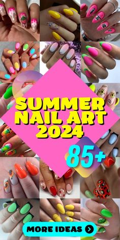 Stay ahead of the curve with the latest summer nail trends in 2024. Dive into a spectrum of colors and designs, from bright and bold to subtle and chic. Whether you're opting for easy, DIY manicures or intricate, salon-worthy creations, our collection has something to suit every taste. Embrace the fun and freedom of summer with beach-inspired motifs or keep it classic with simple yet elegant looks. With options for short nails and beyond, your manicure will be the talk of the season. Hot Nails Trends 2024, Hot Nails Trends 2024 Summer, Summer 2024 Nails Trend, Summer Acrylic Nail Designs 2024, Nail Art Summer 2024, Summer Nail Designs 2024, Vibrant Nail Colors, Nail Color Trends