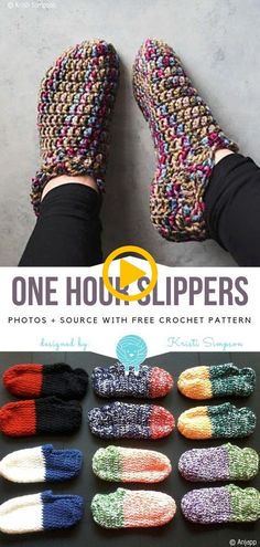 one hour slippers photo - source with free crochet pattern from the book