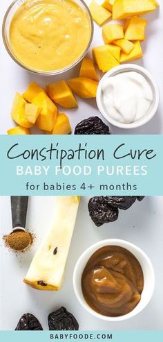 baby food purees for babies 4 + months, with the title'constipition curve '