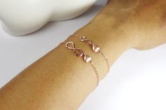 Mother Daughter Infinity bracelet SET, Large & Small Rose Gold infinty bracelet , mother child set . Rose Gold Infinity Bracelets For Friendship, Rose Gold Infinity Bracelet Gift, Infinity Rose Gold Bracelet For Mother's Day, Rose Gold Infinity Bracelet For Mother's Day, Big Sister Little Sister, Infinity Jewelry, Mother Child, Mother Jewelry, Infinity Heart