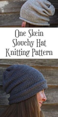 one skein slouchy hat knitting pattern for women