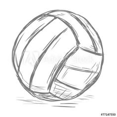 a sketched volleyball ball on a white background