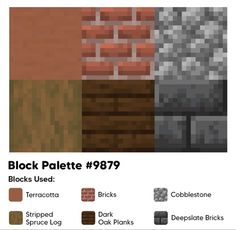 the block plate is shown with different colors and textures for each piece in this game