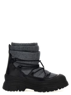 Padded ankle boots, back 'monile' detail, rubber sole, leather trim, elastic ankle wing detail. Composition: 100% leather Flat Ankle Boots, Ankle Boots Flat, Loafer Sneakers, Small Leather Goods, Brunello Cucinelli, Lace Boots, Black Ankle Boots, Manolo Blahnik, Leather Trim