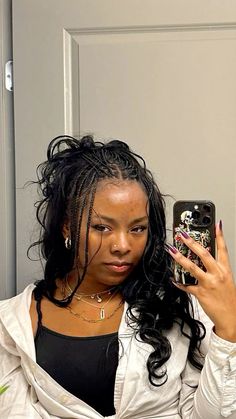 Bumped Ends Braids, Hairstyles For Thick Brown Hair, Braids Updo, Cute Braided Hairstyles, Cute Box Braids Hairstyles, Hairdos For Curly Hair, Pretty Braided Hairstyles, Natural Hair Inspiration