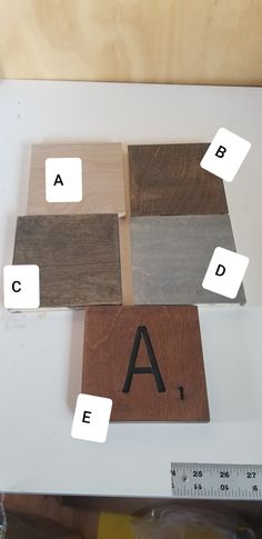 some type of wood with letters and numbers on it