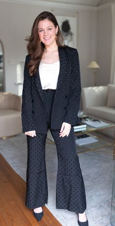 Your new favorite pant perfect for the office or a night out! These pants have a gorgeous polka dot print and provide ultimate comfort. A single button closure + standard zipper at the waist. Pair with The Promise Blazer to complete the look! About the Fit: TTS | Both models wearing size small Pants are meant to be longer Looser through the legs Lightweight Blazer, The Promise, Black Blazer, Polka Dot Print, Dot Print, Polka Dot, Night Out, Polka Dots, Models