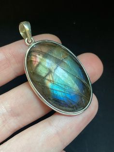 Rainbow Labradorite Pendant Sterling Silver Pendant Genuine Labradorite With Amazing Red to Blue Flash Awaken Your Inner Magic - Etsy Oval Jewelry With Natural Inclusions For Jewelry Making, Oval Natural Stones Gemstone Gift, Oval Natural Stones Gemstones For Gift, Artisan Oval Gemstones For Jewelry Making, Oval Natural Stone Gemstones For Gift, Unique Oval Natural Gemstones, Handmade Oval Labradorite Jewelry, Labradorite Pendant With Natural Stones, Large Oval Cabochon Gemstone For Gift