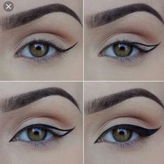 Cat Eye Makeup Tutorial, Khol Eyeliner, Tutorial Eyeliner, Eyeliner Tips, Perfect Winged Eyeliner, Eyeliner Hacks, Winged Eyeliner Tutorial