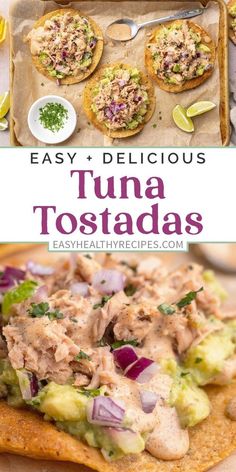 an easy tostadas recipe with tuna and avocado