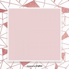 a pink and white background with geometric shapes in the center, which is made up of triangles