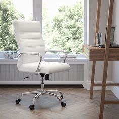 Office Chair White Leather Office Chair, White Office Chair, High Back Office Chair, White Office, Adjustable Standing Desk, Leather Office, Swivel Office Chair