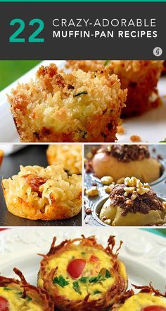 several pictures of muffins with different toppings on them and the title reads 22 crazy - adorable muffin - pan recipes