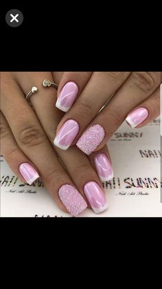 Pink And White Gel Nails Short, Summer Nails With French Tips, Pink Square Nail Designs, Pink Shellac Nails Designs, Vacation Nails Pink, Classy Vacation Nails, Pink Vacation Nails, Shellac Nail Designs, Pink French Manicure