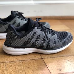 These Are Apl Brand (Carried By Lululemon, Nordstrom, Neiman Marcus) And Are A Size 9. I Have Only Worn Them Once (A Little Tight On Me), So They Are In Excellent Condition. Just Like New. Perfect For Working Out Or Just Wearing Because They're Cute. Apl Shoes, Womens Athletic Shoes, Athletic Women, Nike Free, Neiman Marcus, Athletic Shoes, Tights, White And Black, Sneakers Nike