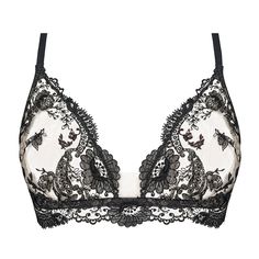 Triangle bra wireless I.D. SARRIERI Black Tattoo Elegant Triangle Top Bra With Delicate Straps, Elegant Triangle Top Bra With Delicate Lace, Elegant Evening Bra With Delicate Straps, Elegant Black Bra With Delicate Straps, Chic Evening Bra With Triangle Top, Luxury Black Evening Bra, Triangle Top Bra With Lace Closure, Elegant Party Bra With Triangle Top, Luxury Black Bra