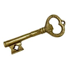 an antique key with a heart shaped handle