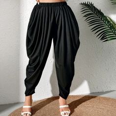 Plus Sz Black Drop Crotch Harem Pants 100% Polyester Harem Pants Pattern, Outfit Elegantes, Harem Trousers, Harem Pant, Drop Crotch Pants, Baggy Pants, Plus Size Pants, Pants Pattern, Pants Color