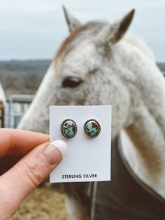 Native made authentic earrings! Real sterling silver & turquoise Country Girl Jewelry, More Precious Than Rubies, Buckle Bunny, Silversmithing Jewelry, Earrings Real, Turquoise Stud Earrings, Girl Jewelry, Western Jewelry, Country Girl