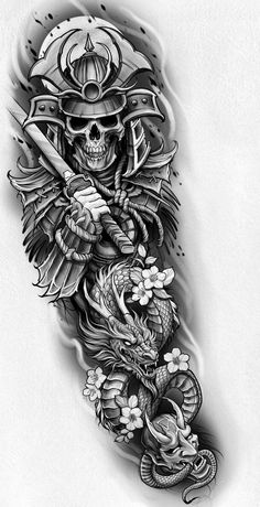 a black and white photo of a tattoo design