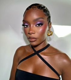 Editorial Glam, Natural Glam Makeup, Purple Eyeshadow, Glamorous Makeup, Inspired Makeup, Creative Makeup Looks, Dark Skin Makeup