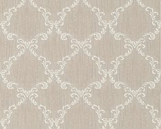 a beige and white wallpaper with an intricate design