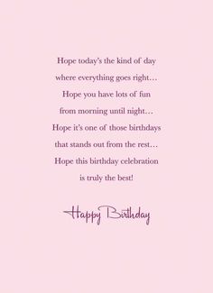 a pink birthday card with the words happy birthday