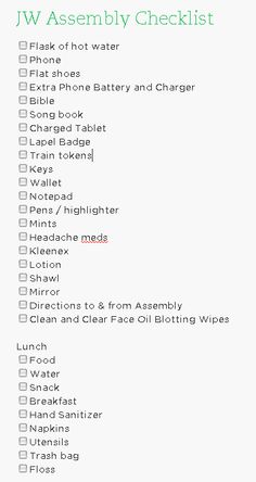 the jw assembly checklist is shown in green and white, with text below it