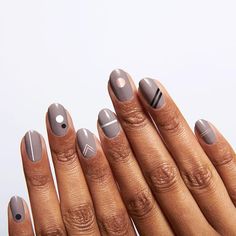 Nail Design With Black Lines, Nail Designs Black Lines, Simple Graphic Nails, Nail Art Jewels, Minimalist Nails Dots Lines, Nail Lines, Black Line Work Nails, Lines And Dots Nail Art, Nails With Black Dots And Lines