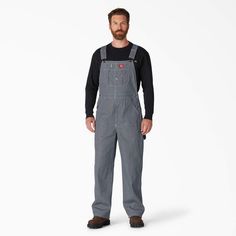 The hickory striped bib overalls from Dickies come with triple stitched seams for added durability on the job. Find them here now. Hickory Stripe Overalls, Overalls For Men, Dickies Overalls, Coveralls Mens, Cargo Work Pants, Overalls Men, Dickies Workwear, Bib Overalls, Twill Pants