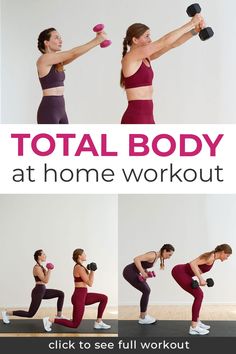 the total body at home workout is easy to do and it's great for beginners