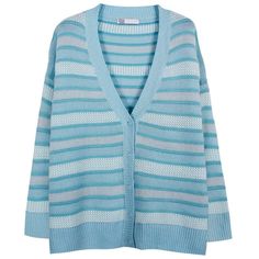 Blue Striped Knit Cardigan With its charming blue striped design, this knit cardigan adds a touch of kawaii to any outfit. The soft, comfortable material will keep you cozy while also making a stylish statement. Perfect for any occasion, this cardigan is a must-have addition to your wardrobe. Size:• S: Bust: 130cm/ 51.2 in, Length: 65cm/ 25.6 in • M: Bust: 132cm/ 52.0 in, Length: 66cm/ 26.0 in • L: Bust: 138cm/ 54.3 in, Length: 67cm/ 26.4 in Material: Cotton, Acrylic Baby Blue Outfit, Kawaii Swimsuit, Cardigan Y2k, Dark Academia Clothing, Y2k Outfit Ideas, Artsy Outfit, Cottagecore Fashion, Y2k Aesthetic Outfits, Kawaii Dress