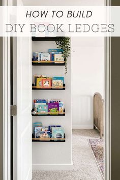 a bookshelf with the title how to build diy book ledges