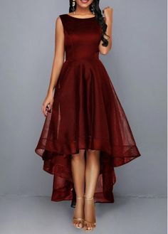 Sleeveless High Waist Round Neck Dress | Rotita.com - USD $33.73 High Waist Dress, Round Neck Dresses, Cocktail Party Dress, Necklines For Dresses, Solid Dress, Party Dresses For Women, Elegant Dress, Women's Fashion Dresses