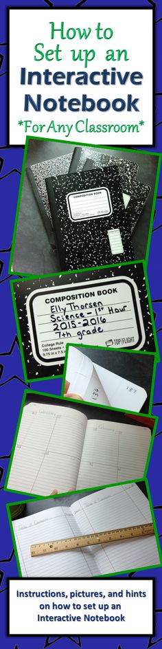 the instructions for how to use interactive notebooks for any classroom