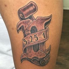 a tattoo with the number 531 on it